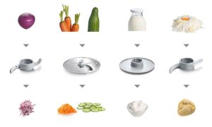 Kitchen robot Bosch MCM3100W, Kitchen machine, MultiTalent 3, 800 W, BPA, plastic bowl 2.3 l , Double-sided stainless steel disc for cutting and shredding, Dough attachment, white