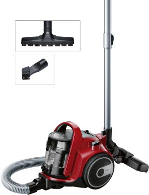 Vacuum cleaner Bosch BGC05AAA2, Vacuum Cleaner, 700 W, Bagless type, 1.5 L, 78 dB(A), Energy efficiency class A, chili red/black