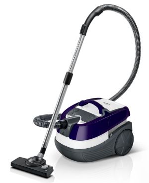 Bosch BWD41740 vacuum cleaner, 3in1 vacuum cleaner for dry and wet cleaning, 2.5 lt dust container, 1700 W, EPA 10 primary filter, 9 m radius, liquid pick-up nozzles, water tank: 5 l, aubergine-white-grey