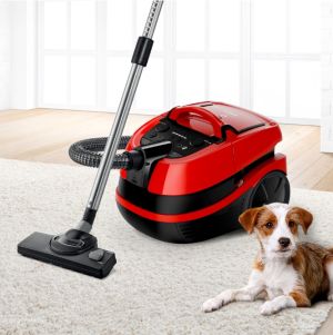 Bosch BWD421PET vacuum cleaner, 3in1 vacuum cleaner for dry and wet cleaning, 2.5 lt dust container, 2100 W, HEPA H13, 12 m radius, liquid pick-up nozzles, parquet brush, turbo brush, mattress brush, water tank: 5 l, tornado red-black