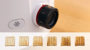 Toaster Bosch TAT2M121, MyMoment Compact toaster, 950 W, Auto power off, Defrost and reheat setting, Integrated warming grid, High lift, White