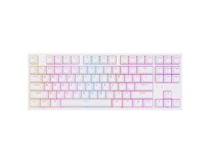 Keyboard Genesis Gaming Keyboard Thor 404 TKL White RGB Backlight US Layout Yellow Switch