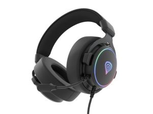 Headphones Genesis Headset Neon 764 with microphone, RGB illumination, USB, Black