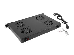Accessory Lanberg 19" fan unit / ventilation panel with lcd 4 fans + thermostat, 230V, black