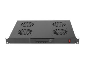 Accessory Lanberg 19" fan unit / ventilation panel with lcd 4 fans + thermostat, 230V, black
