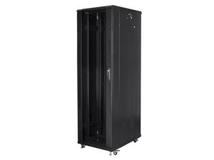 Communication cabinet Lanberg rack cabinet 19" free-standing 42U / 600x1000 self-assembly flat pack, black