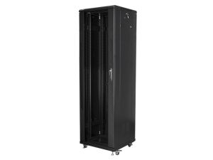 Communication cabinet Lanberg rack cabinet 19" free-standing 42U / 600x600 self-assembly flat pack, black