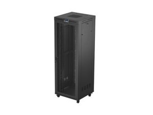 Communication cabinet Lanberg rack cabinet 19" free-standing 47U/800X800 (FLAT PACK) with mesh door LCD black