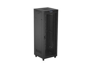 Communication cabinet Lanberg rack cabinet 19" free-standing 47U/800X800 (FLAT PACK) with mesh door LCD black