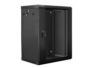 Communication cabinet Lanberg rack cabinet 19" wall-mount 15U / 600x450 for self-assembly (flat pack), black