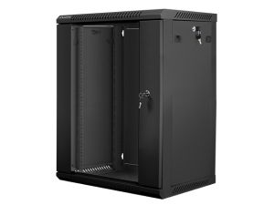 Communication cabinet Lanberg rack cabinet 19" wall-mount 15U / 600x450 for self-assembly (flat pack), black