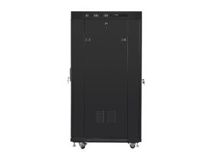 Communication cabinet Lanberg rack cabinet 19" free-standing 27U/800x1000 (flat pack) with glass door lcd black v2