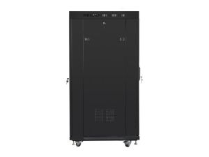 Communication cabinet Lanberg rack cabinet 19" free-standing 27U/800x1000 (flat pack) with glass door lcd black v2