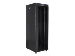 Communication cabinet Lanberg rack cabinet 19" free-standing 37U/600x800 (flat pack) with glass door lcd black v2