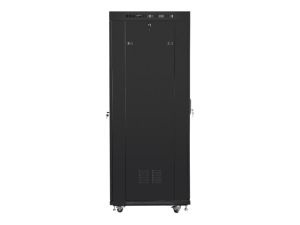 Communication cabinet Lanberg rack cabinet 19" free-standing 37U/600x800 (flat pack) with glass door lcd black v2