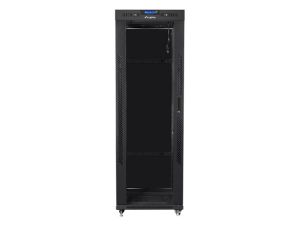 Communication cabinet Lanberg rack cabinet 19" free-standing 37U/600x800 (flat pack) with glass door lcd black v2