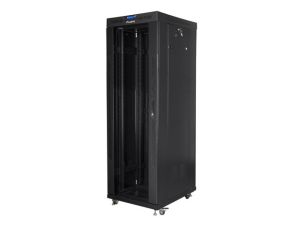 Communication cabinet Lanberg rack cabinet 19" free-standing 37U/800x1000 (flat pack) with glass door lcd black v2