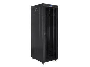 Communication cabinet Lanberg rack cabinet 19" free-standing 37U/800x1000 (flat pack) with glass door lcd black v2