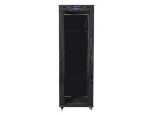 Communication cabinet Lanberg rack cabinet 19" free-standing 37U/800x1000 (flat pack) with glass door lcd black v2