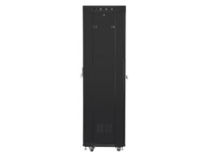 Communication cabinet Lanberg rack cabinet 19" free-standing 42U/600x600 (flat pack) with glass door lcd black v2