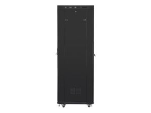Communication cabinet Lanberg rack cabinet 19" free-standing 42U/600x800 (flat pack) with glass door lcd black v2