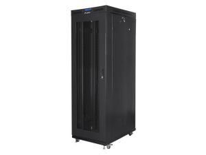 Communication cabinet Lanberg rack cabinet 19" free-standing 42U/800x1000 (flat pack) with mesh door lcd black v2