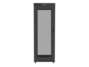 Communication cabinet Lanberg rack cabinet 19" free-standing 42U/800x1000 (flat pack) with mesh door lcd black v2
