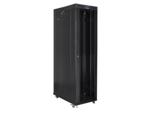 Communication cabinet Lanberg rack cabinet 19" free-standing 47U/800x1200 (flat pack) with glass door lcd black v2