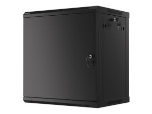 Communication cabinet Lanberg rack cabinet 19" wall-mount 12U/600x450 for self-assembly with metal door black (flat pack)