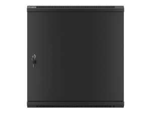 Communication cabinet Lanberg rack cabinet 19" wall-mount 12U/600x450 for self-assembly with metal door black (flat pack)