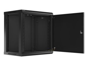 Communication cabinet Lanberg rack cabinet 19" wall-mount 12U/600x450 for self-assembly with metal door black (flat pack)