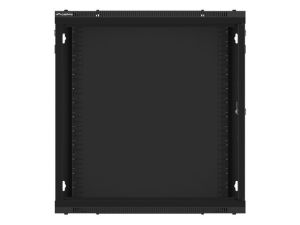 Communication cabinet Lanberg rack cabinet 19" wall-mount 12U/600x600 for self-assembly with metal door black (flat pack)