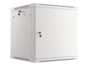 Communication cabinet Lanberg rack cabinet 19" wall-mount 12U/600x600 for self-assembly with metal door gray (flat pack)