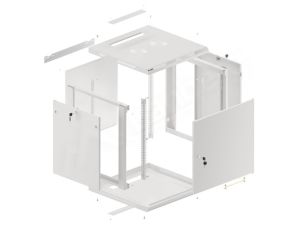 Communication cabinet Lanberg rack cabinet 19" wall-mount 12U/600x600 for self-assembly with metal door gray (flat pack)