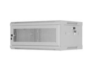 Communication cabinet Lanberg rack cabinet 19" wall-mount 4U/600x450 with perforated door gray (flat pack)