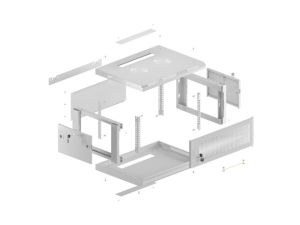 Communication cabinet Lanberg rack cabinet 19" wall-mount 4U/600x450 with perforated door gray (flat pack)