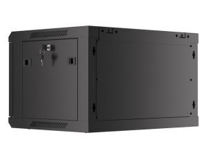 Communication cabinet Lanberg rack cabinet 19" wall-mount 6U/600x450 for self-assembly with metal door black (flat pack)