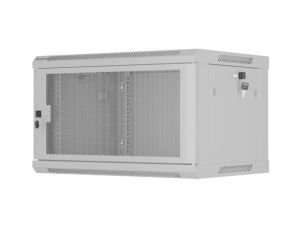 Communication cabinet Lanberg rack cabinet 19" wall-mount 6U/600x450 with perforated door gray (flat pack)