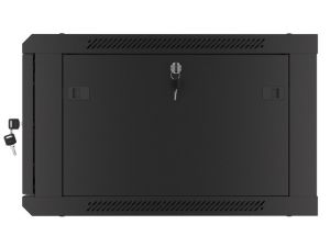 Communication cabinet Lanberg rack cabinet 19" wall-mount 6U/600x600 for self-assembly with metal door black (flat pack)
