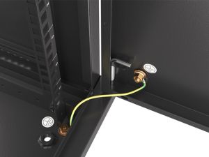 Communication cabinet Lanberg rack cabinet 19" wall-mount 9U/600x450 for self-assembly with metal door black (flat pack)