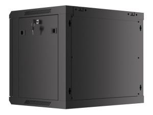 Communication cabinet Lanberg rack cabinet 19" wall-mount 9U/600x450 for self-assembly with metal door black (flat pack)