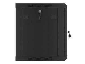 Communication cabinet Lanberg rack cabinet 19" wall-mount 9U/600x450 for self-assembly with metal door black (flat pack)