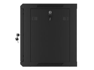 Communication cabinet Lanberg rack cabinet 19" wall-mount 9U/600x450 for self-assembly with metal door black (flat pack)