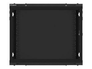 Communication cabinet Lanberg rack cabinet 19" wall-mount 9U/600x450 for self-assembly with metal door black (flat pack)
