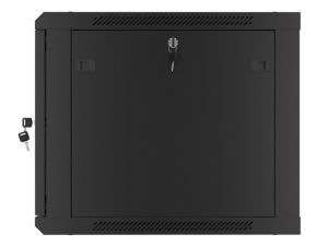 Communication cabinet Lanberg rack cabinet 19" wall-mount 9U/600x600 for self-assembly with metal door black (flat pack)