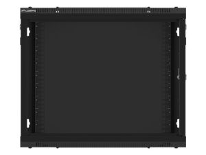 Communication cabinet Lanberg rack cabinet 19" wall-mount 9U/600x600 for self-assembly with metal door black (flat pack)