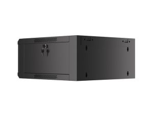 Communication cabinet Lanberg rack cabinet 19" wall-mounted 4U 600 fast assembly (flat pack) black