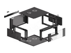 Communication cabinet Lanberg rack cabinet 19" wall-mounted 4U 600 fast assembly (flat pack) black