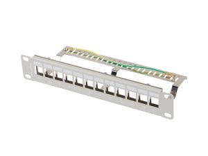 Patch panel Lanberg patch panel blank 12 port 1U 10" ftp for keystone modules gray v2