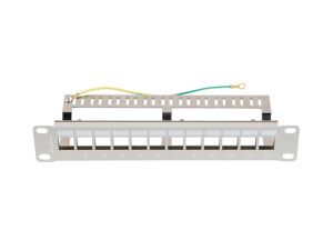 Patch panel Lanberg patch panel blank 12 port 1U 10" ftp for keystone modules gray v2